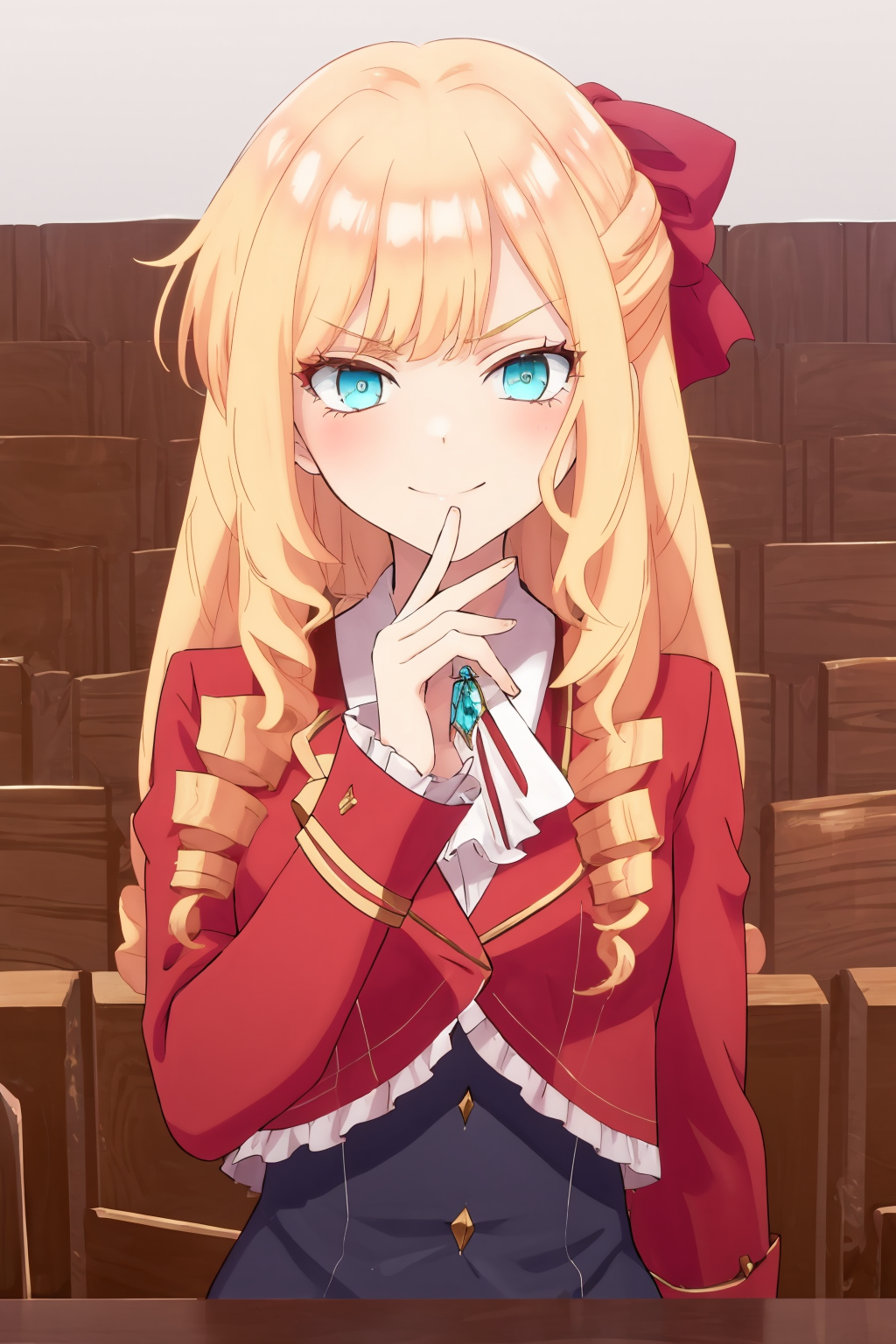 01370-879391634-_lora_Claire-10_1_,ClaireFran,1girl,blue eyes,blonde hair,drill hair,hair bow,_lora_loraGoodHands-beta2_1_,nice hands,_lora_Smug.png